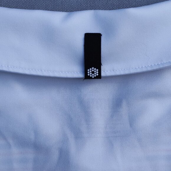 Puma Golf Polo Shirt men's siz M white colour with grey and red and blue stripes - Picture 4 of 9